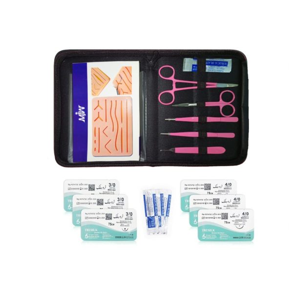 MJW-14-Wounds-Pink-Suture-Practice-Kit-Surgical-Instruments