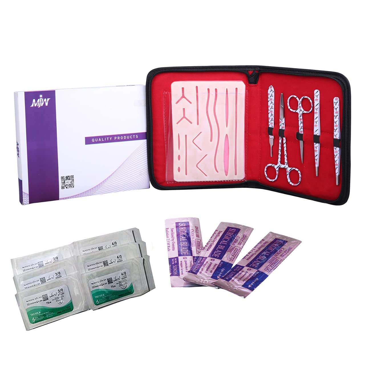 14 Wounds White Suture Practice Kit