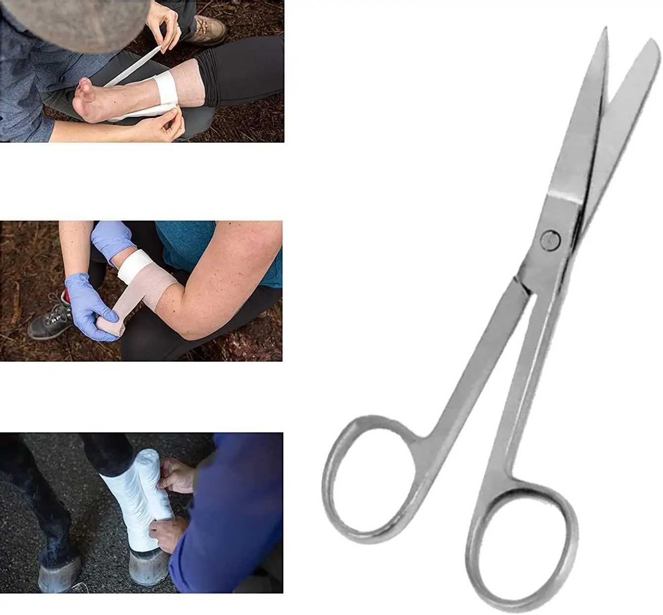 MJW Medical Instruments 15.5 cm Stainless Steel Sharp Blunt Nursing Scissors First Aid Autoclavable Dressing Scissor 2 MJW-Medical-Instruments-Dressing-Scissor-1