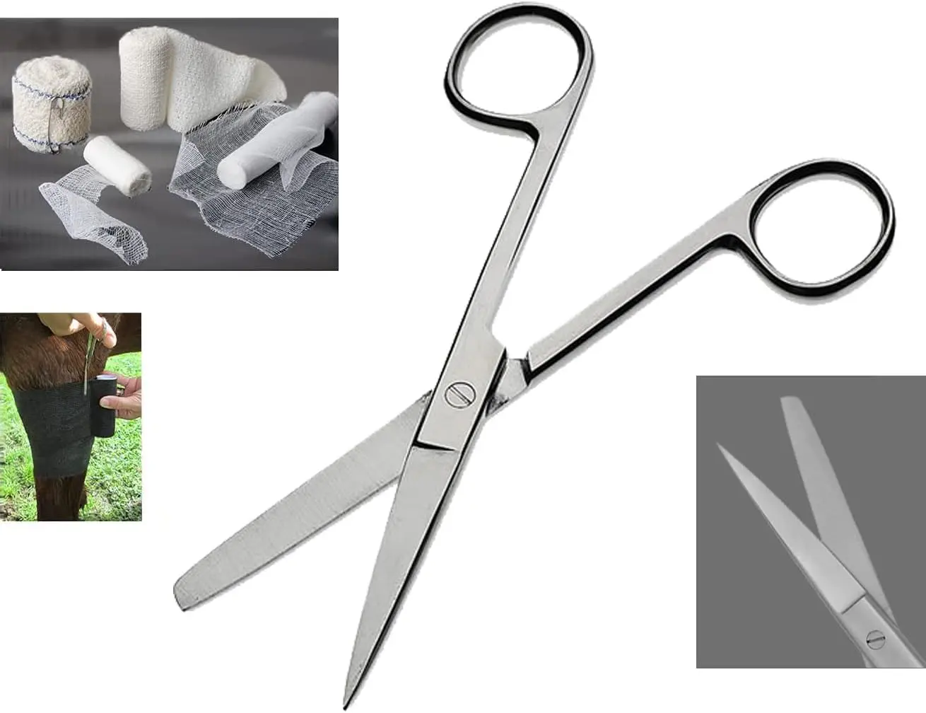 MJW Medical Instruments 15.5 cm Stainless Steel Sharp Blunt Nursing Scissors First Aid Autoclavable Dressing Scissor 5 MJW Medical Instruments 15.5 cm Stainless Steel Sharp Blunt Nursing Scissors First Aid Autoclavable Dressing Scissor - Image 5