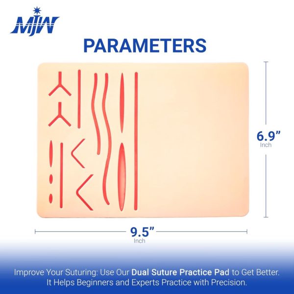 Dual Silicone Suture Practice Pad – 3-Layer Realistic Training Pad with 14 Pre-Cut Wounds & Plain Surface for Medical Students, Hospitals & Clinics in UK & EU - Image 2