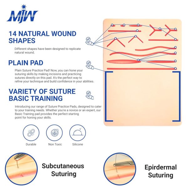 MJW Dual Silicone Suture Practice Pad for hospitals